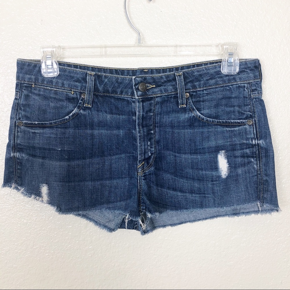 Vince Cutoff Distressed Denim Shorts